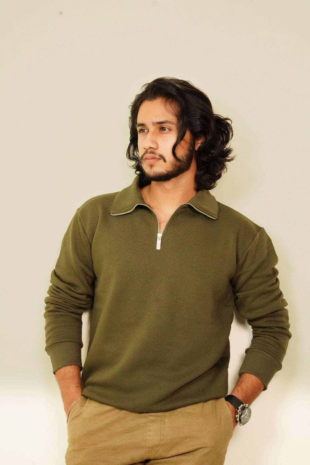 Zipolo Olive Green Shirt | RU003