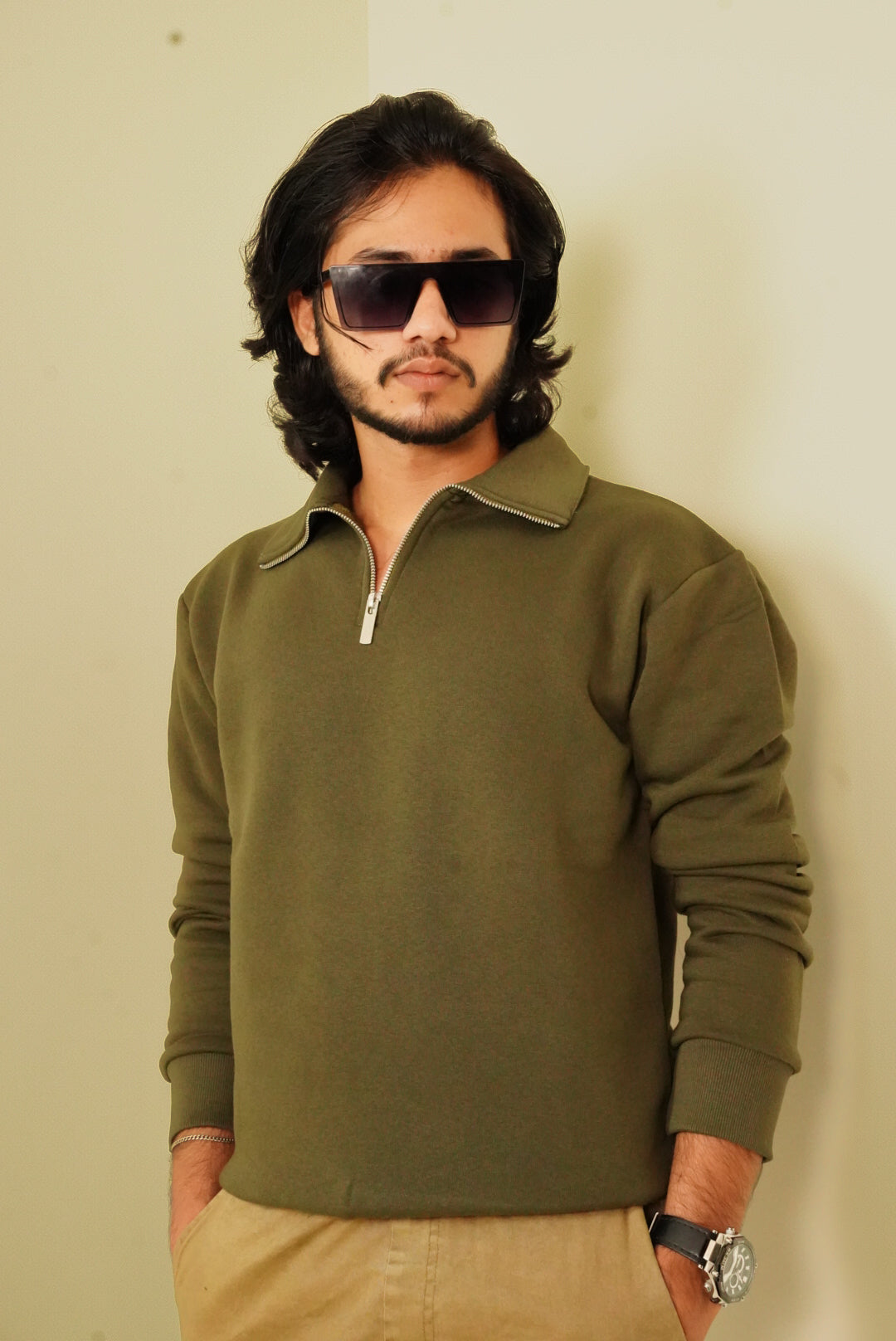 Zipolo Olive Green Shirt | RU003