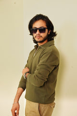 Zipolo Olive Green Shirt | RU003