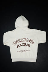 Escaping Matrix Beige Oversized Unisex Hoodie | RU014