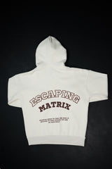 Escaping Matrix Beige Oversized Unisex Hoodie | RU013