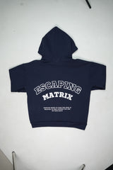 Escaping Matrix Navy Blue Oversized Unisex Hoodie | RU011